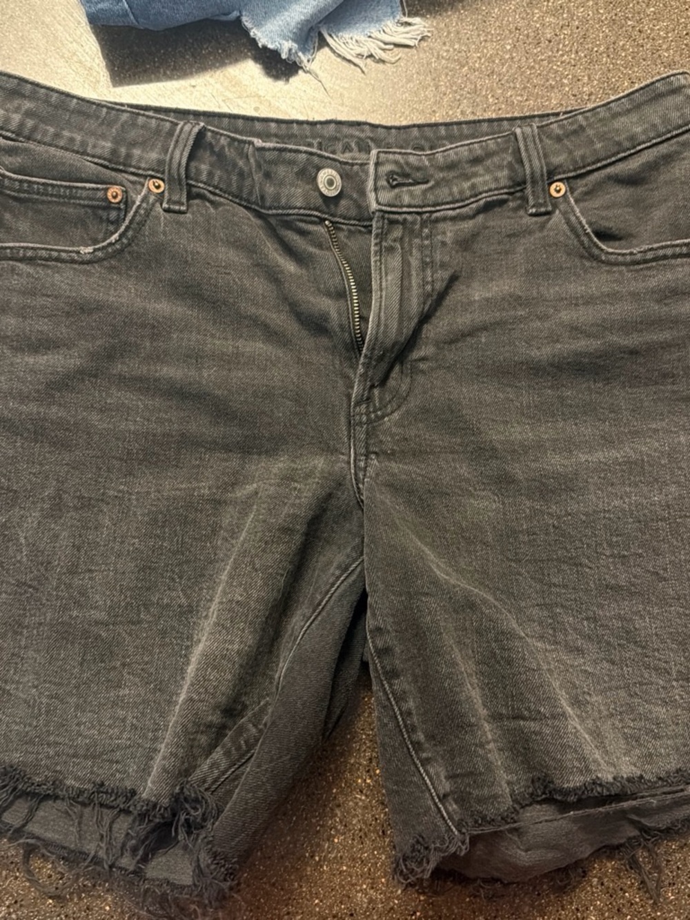 American Eagle Outfitters Black Relaxed Denim Cutoff Shorts